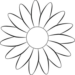 set of simple summer flowers drawings. abstract flower illustration. hand drawn vector art. black white illustration