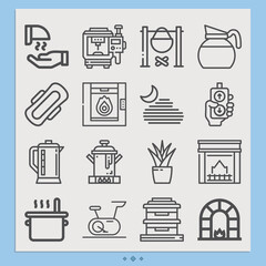 Simple set of boiler related lineal icons.