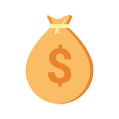 Money bag icon, moneybag flat simple cartoon illustration. Vector illustration.