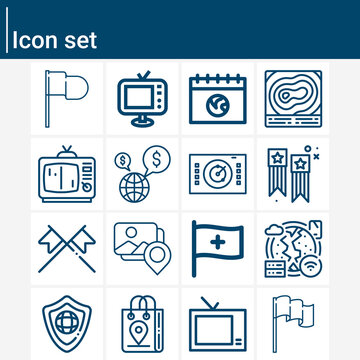Simple set of africa related lineal icons.
