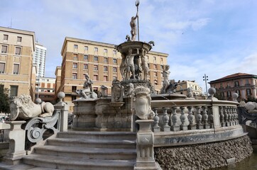 Fototapeta na wymiar Napoli – Fontana del Nettuno