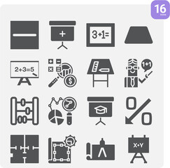 Simple set of abstract thought related filled icons.