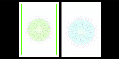 Flowers writing paper, flowers big theme template 
