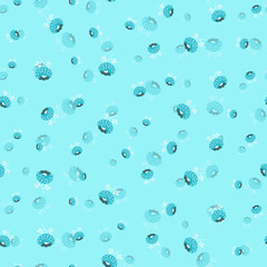 Seamless floral pattern based on traditional folk art ornaments. Pink and black flowers on color background. Scandinavian style. Sweden nordic style. Vector illustration. Simple minimalistic pattern.