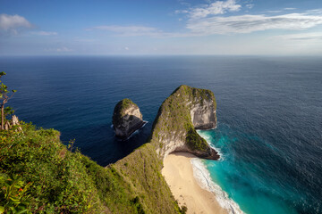 Manta Bay or Kelingking Beach on Nusa Penida Island, Bali, Indonesia