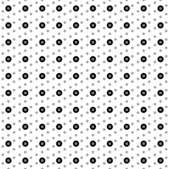 Square seamless background pattern from black pause symbols are different sizes and opacity. The pattern is evenly filled. Vector illustration on white background