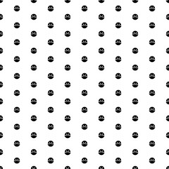 Square seamless background pattern from geometric shapes. The pattern is evenly filled with black masked face symbols. Vector illustration on white background
