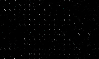 Seamless background pattern of evenly spaced white compass dividers of different sizes and opacity. Vector illustration on black background with stars