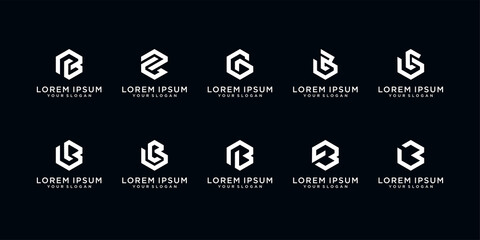 Set of creative logo letters b with hexagon style Premium Vector © MUCHAMAD