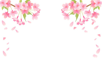 上品な桜のフレームベクターイラスト Wall Mural Wallpaper Murals Honyojima