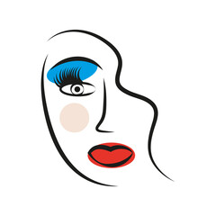 Woman portrait in modern abstract style. Vector illustration for your modern fashion design.