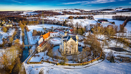 Wasserschloss Klaffenbach im Winter