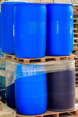 Blue packed barrels