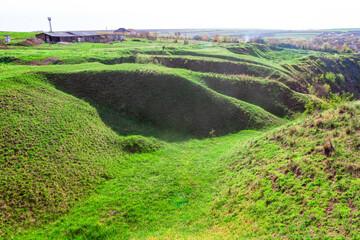 Rolling hills covered by green grass