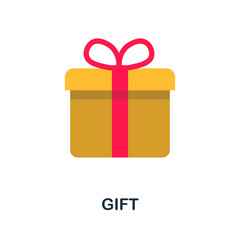 Gift flat icon. Color simple element from customer loyalty collection. Creative Gift icon for web design, templates, infographics and more
