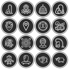 16 pack of region  lineal web icons set