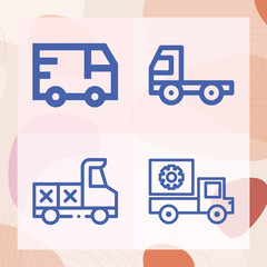 Simple set of visible related lineal icons