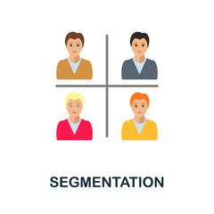 Fototapeta premium Segmentation flat icon. Color simple element from customer loyalty collection. Creative Segmentation icon for web design, templates, infographics and more