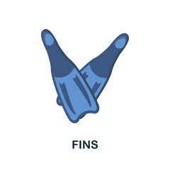 Fins flat icon. Color simple element from diving collection. Creative Fins icon for web design, templates, infographics and more