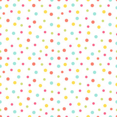 Seamless patterns with colours polka dot