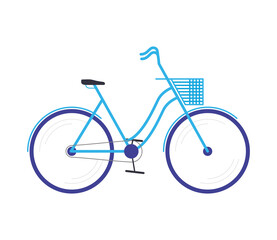bicycle with basket sport isolated icon