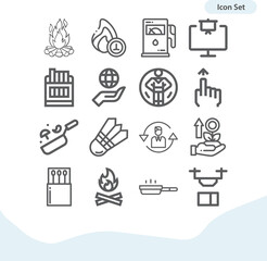 Simple set of power related lineal icons.