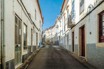 Fototapeta na wymiar A narrow street of Borba in Alentejo, Portugal