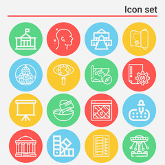 16 pack of guide  lineal web icons set