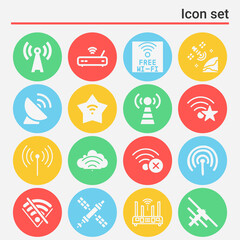 16 pack of outer  filled web icons set