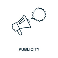 Publicity icon. Simple element from business management collection. Creative Publicity icon for web design, templates, infographics and more