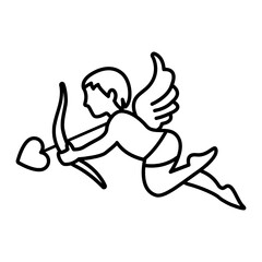 Cupid Concept vector line Icon design, Love and romance symbol on white background, Valentines Day Sign,
