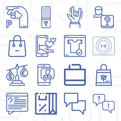 16 pack of conversation  lineal web icons set