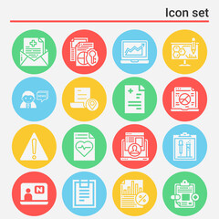 16 pack of concluded  filled web icons set