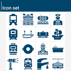 Simple set of wreck related filled icons.