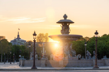 Fototapeta na wymiar France, Paris, Place de la concorde at sunset