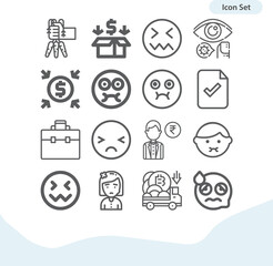Simple set of accumulate related lineal icons.