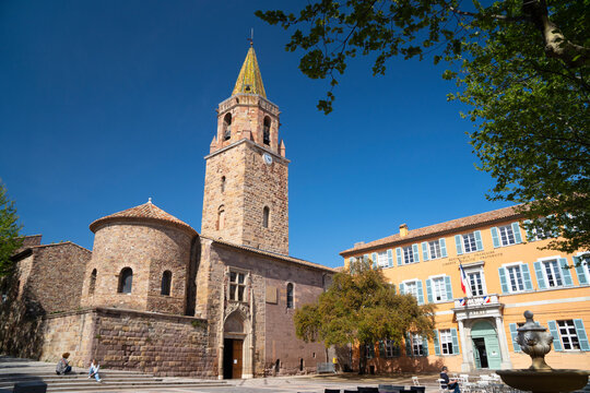 France, Var department, Fr&eacute;jus, View on the bell tower of the Frejus Cathedral