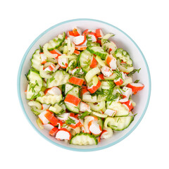 Vegetarian appetizer of cucumber, celery and surimi