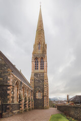 Fototapeta na wymiar Saint Andrews Leckie Parish Church in the old town village of Peebles in the Scottish Borders, Scotland. 