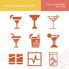 Simple set of absolute related filled icons.