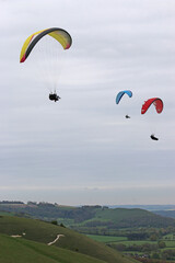 Paragliding above the Pewsey Vale at Golden Ball	