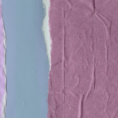 Colorful torn paper collage close-up. Texture made from various paper and cardboard parts. Damaged old paper background. Vintage blank wallpaper. Material design backdrop.