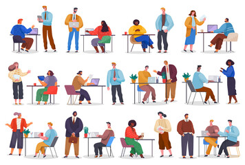 Office staff, work and communication. Head and subordinates. Various workers, managers team. Top managers employees of different levels. Office workers. Co-workers. Colleagues discuss project teamwork