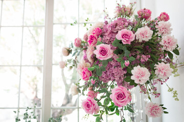 beautiful and romantic pink roses background