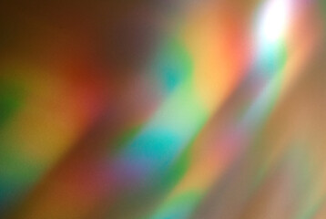 Blurred Colorful background light reflection. Rainbow Light Leaks Prism Colors. Vintage Retro Looking. Design Defocused Effect. Blurred Glow film