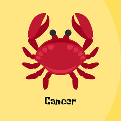 Cancer zodiac horoscope illustration emblem 