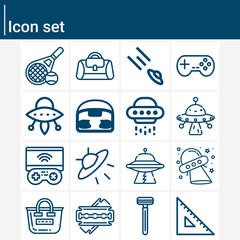 Simple set of measurable related lineal icons.