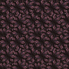 Seamless pattern of stylized flowers 