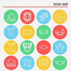 16 pack of cascade  lineal web icons set