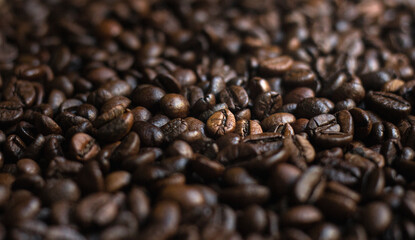 coffee beans background Close up